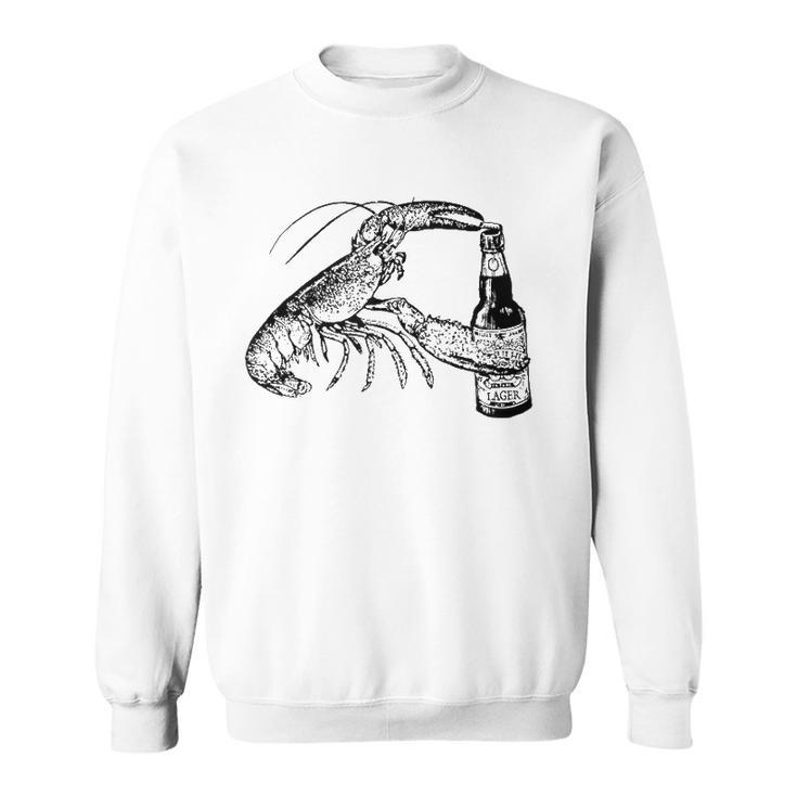 Beer Drinking Lobster Funny Craft Beer Gift  Sweatshirt