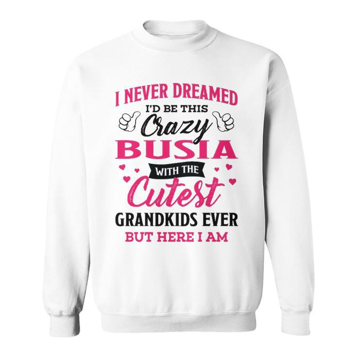 Busia Grandma Gift   I Never Dreamed I’D Be This Crazy Busia Sweatshirt