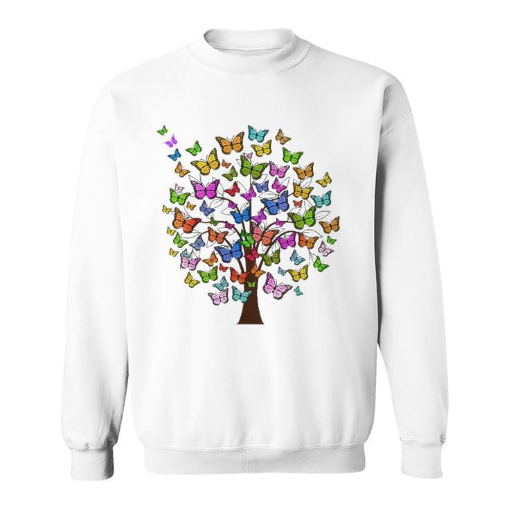 Butterflies On Tree For Butterfly Lovers Sweatshirt