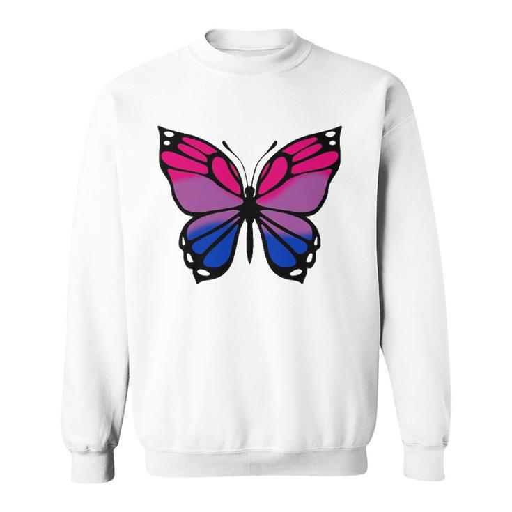Butterfly With Colors Of The Bisexual Pride Flag Sweatshirt