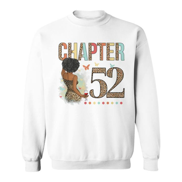 Chapter 52 Years Old 52Nd Birthday Leopard Afro Black Womens  Sweatshirt