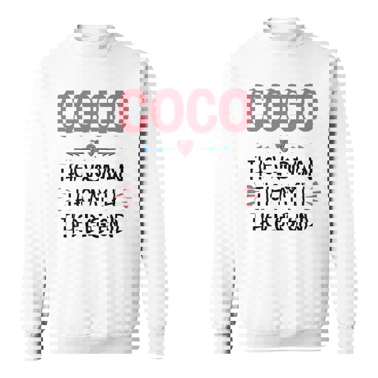 Coco Grandma Gift   Coco The Woman The Myth The Legend Sweatshirt