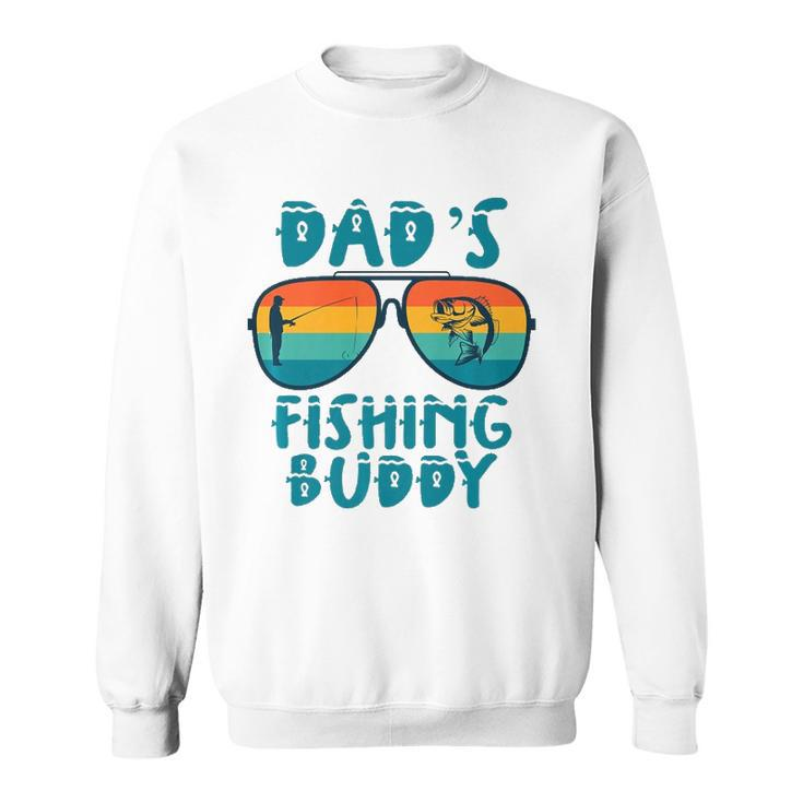 Dads Fishing Buddy Cute Fish Sunglasses Youth Kids  Sweatshirt