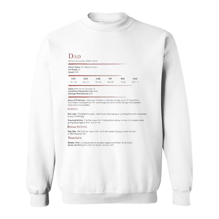 Dungeons And Rpg Dragons Dad Stat Fathers Day Sweatshirt