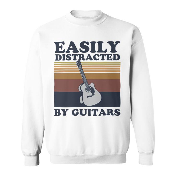 Easily Distracted By Guitars Quote For A Guitar Player Racerback Sweatshirt