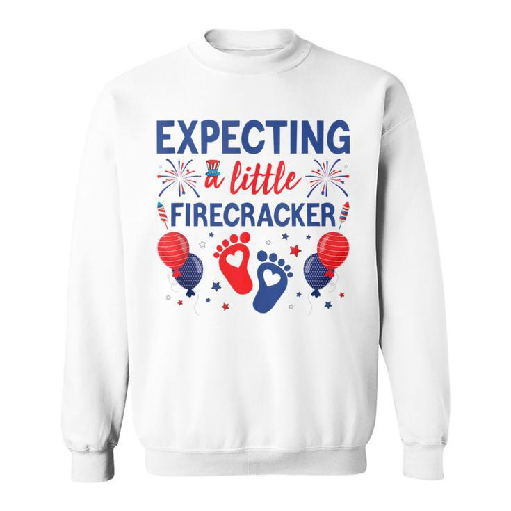 Expecting A Little Firecracker 4Th Of July Pregnancy Reveal  Sweatshirt