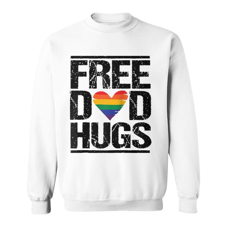Free Dad Hugs  Lgbtq Pride Stepfather Daddy Papa Design Raglan Baseball Tee Sweatshirt