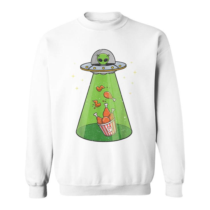 Funny Alien  Ufo Abduction Fried Chicken Aliens Lover  V2 Sweatshirt