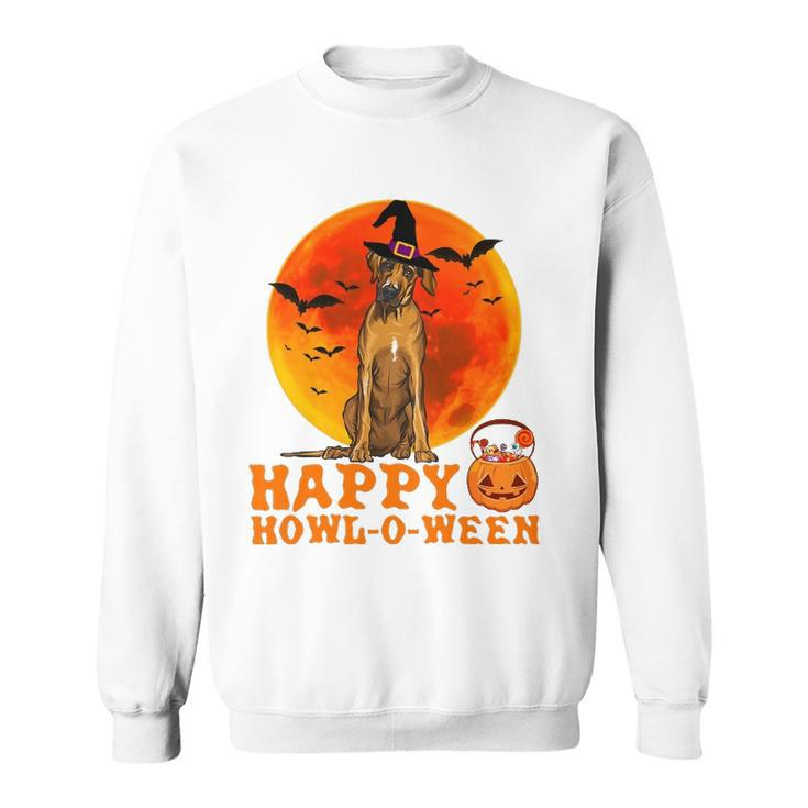 Funny Rhodesian Ridgeback Dog Halloween Happy Howl-O-Ween Sweatshirt