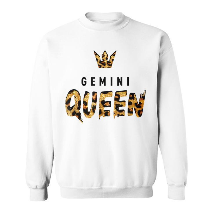 Gemini Queen Leopard  Cheetah Pattern Astrology Birthday  Sweatshirt