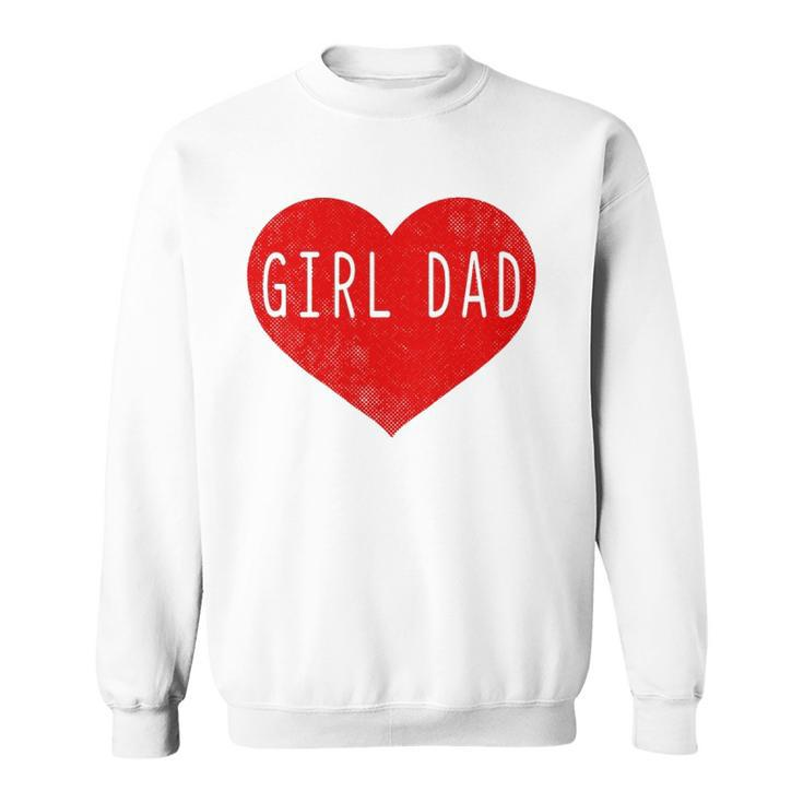 Girl Dad Heart Fathers Day Vintage Retro Sweatshirt