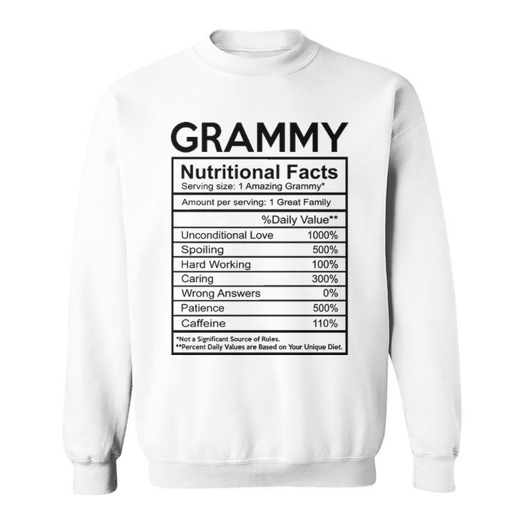 Grammy Grandma Gift   Grammy Nutritional Facts Sweatshirt