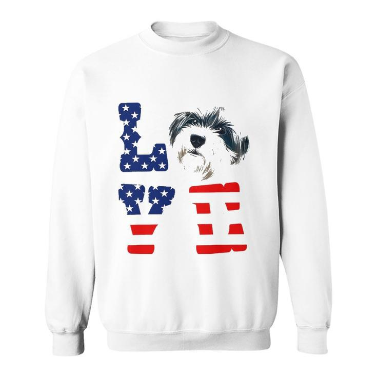 Havanese Love Dog American Flag 4Th Of July Usa Sweatshirt