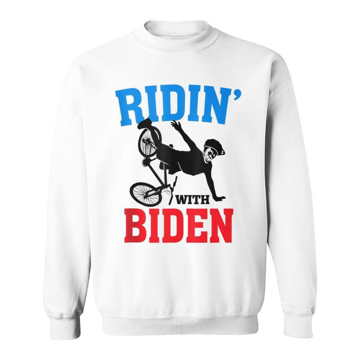 Joe Biden Falling With Biden Funny Ridin With Biden  V3 Sweatshirt