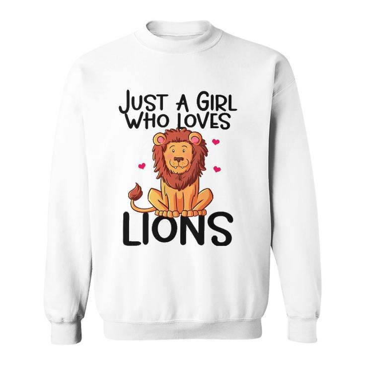Just A Girl Who Loves Lions Cute Lion Animal Costume Lover Sweatshirt