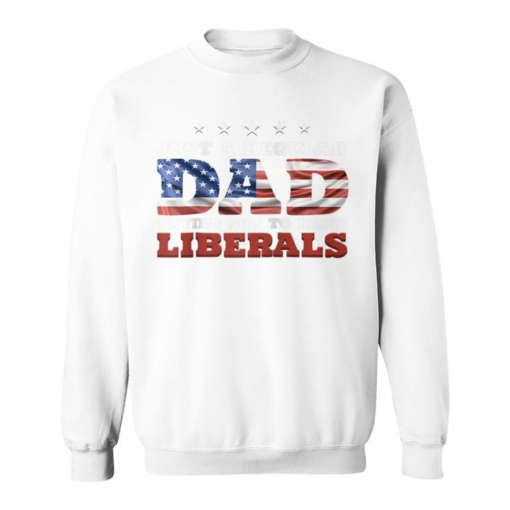 Just A Regular Dad Trying Not To Raise Liberals 4Th Of July  Sweatshirt