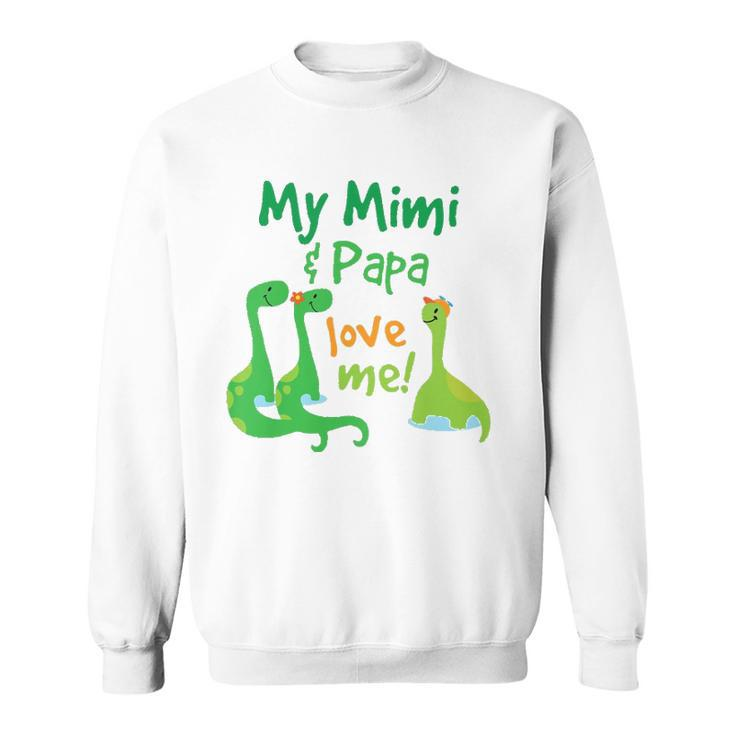 Kids My Mimi And Papa Love Me Dinosaur Grandson Sweatshirt
