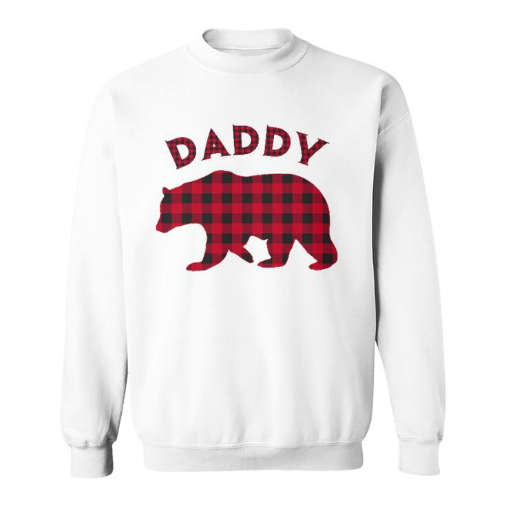 Mens Daddy Bear Red Plaid Christmas Buffalo Pajama Gift Sweatshirt