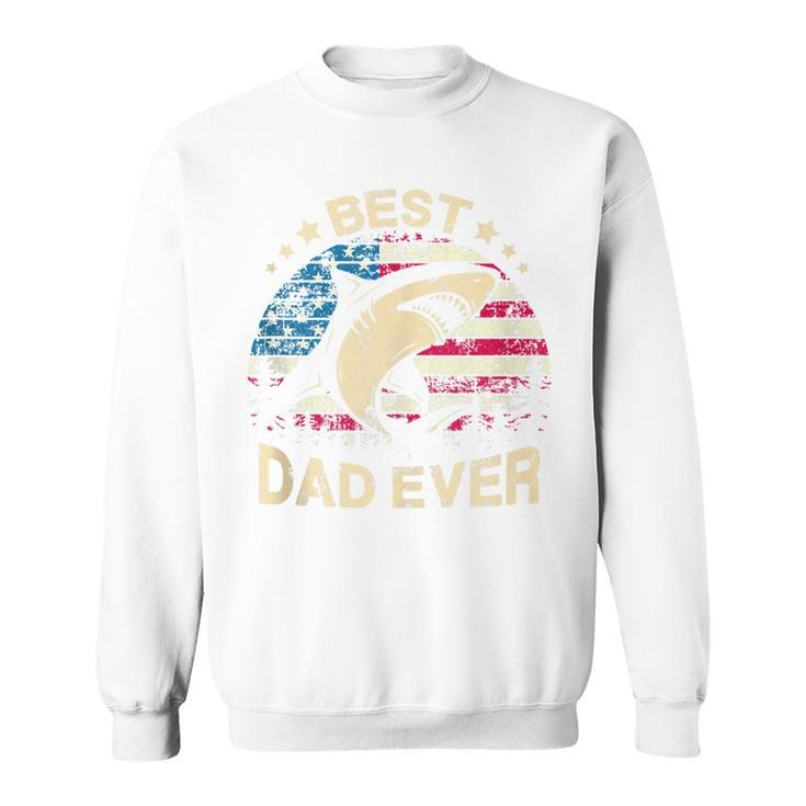 Mens Daddy Shark T  Best Dad Papa Ever 4Th Of July Father  Sweatshirt
