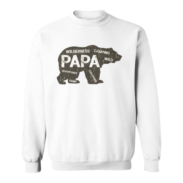 Mens Papa Camping Bear Top Camper Grandpa Gifts For Men Sweatshirt