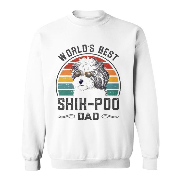 Mens Worlds Best Shih Poo Dad Vintage Dog Dad Sweatshirt