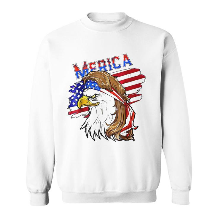 Merica Eagle American Flag Mullet Hair Redneck Hillbilly Sweatshirt