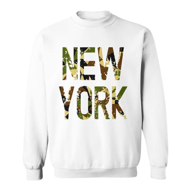 New York Camo Distressed Gift Sweatshirt