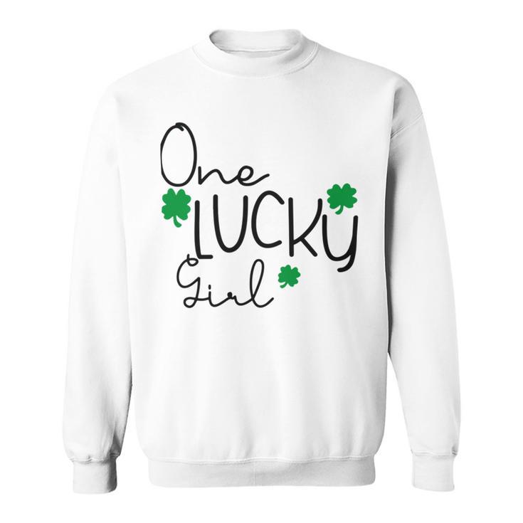 One Lucky Girl Funny St Patrick Day Sweatshirt