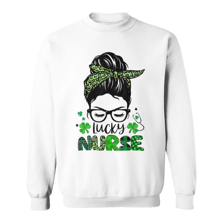One Lucky Nurse St Patricks Day For Women Funny Nurse Sweatshirt