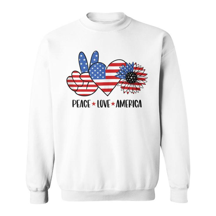Patriotic 4Th Of July Peace Love America  Sweatshirt
