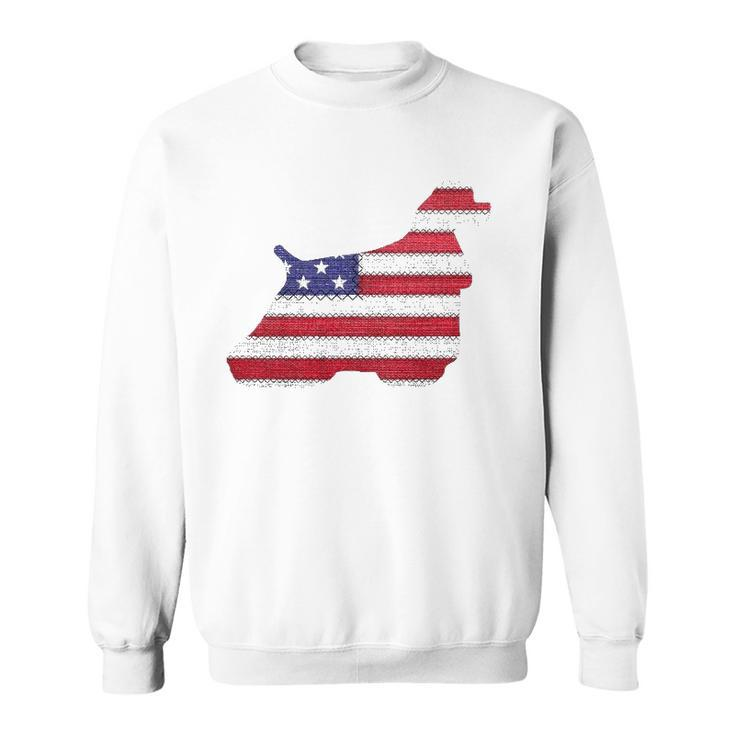 Patriotic American Cocker Spaniel Love Flag Vintage Gift Sweatshirt