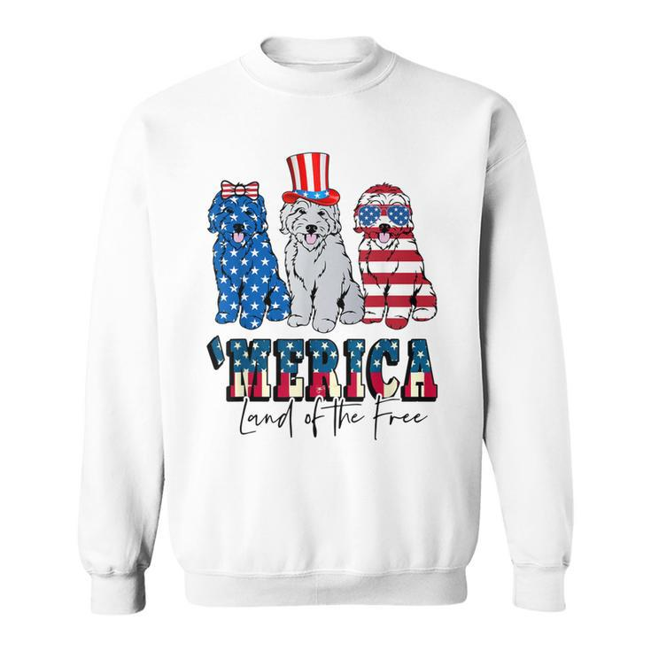 Patriotic Goldendoodle Dog 4Th Of July America Usa Flag  Sweatshirt