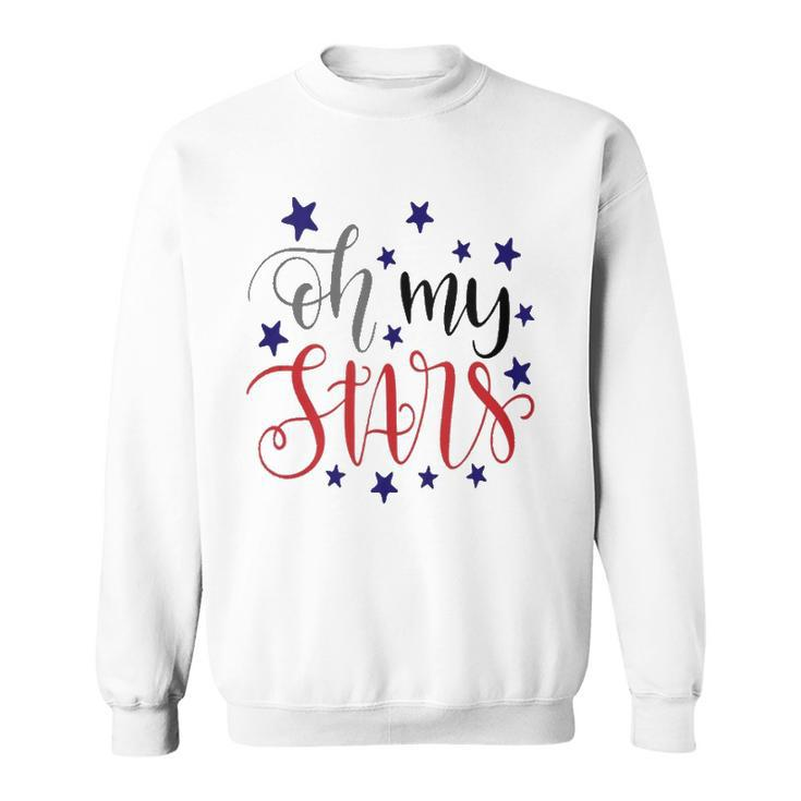 Patriotic Mom July 4Th America Usa Oh My Stars Women  Sweatshirt