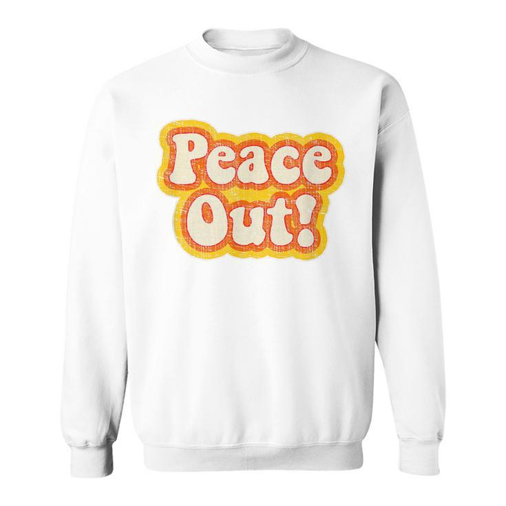Peace Out Vintage 1970S  Men Women Kids Sweatshirt
