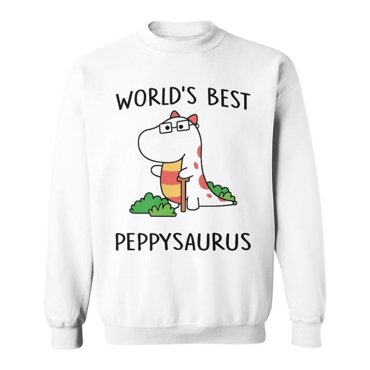 Peppy Grandpa Gift   Worlds Best Peppysaurus Sweatshirt