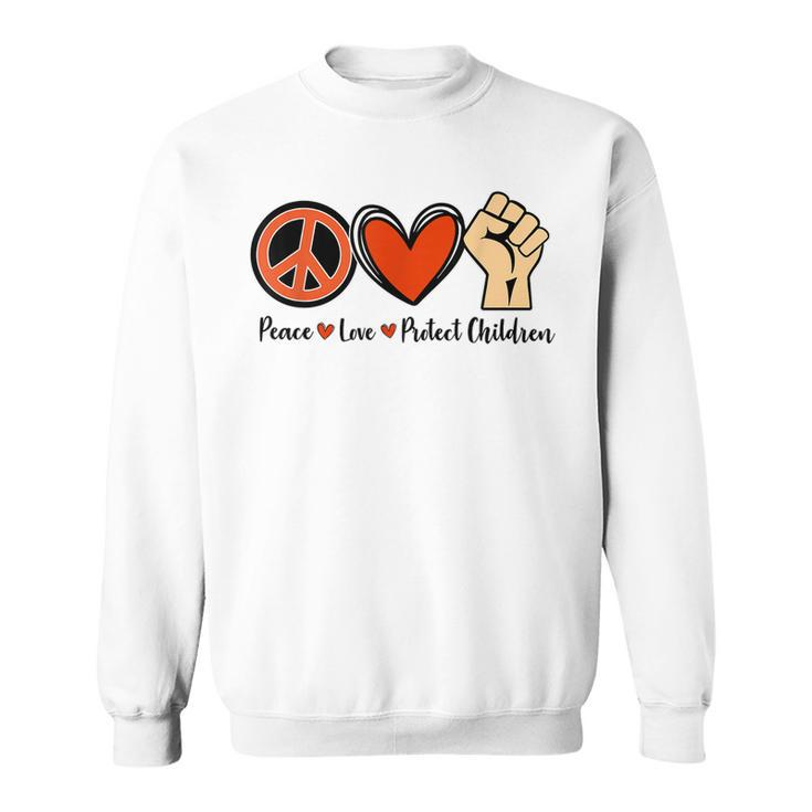 Protect Our Kids End Guns Violence Wear Orange Peace Sign  Sweatshirt