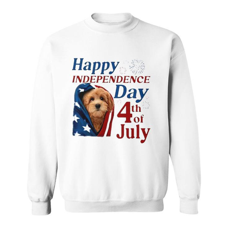 Red Goldendoodle Happy Independence Day 4Th Of July American Flag Sweatshirt