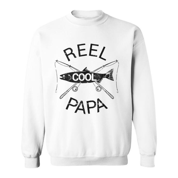 Reel Cool Papa Funny Fathers Day Gift Fishing Grandpa Dad  Sweatshirt