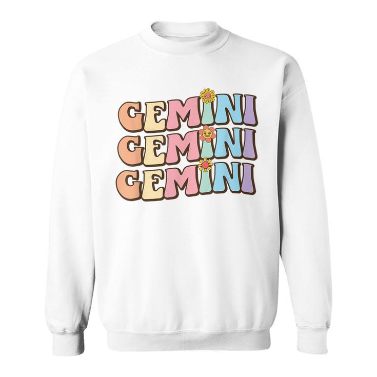 Retro Astrology May Or June Birthday Zodiac Sign Gemini  Sweatshirt