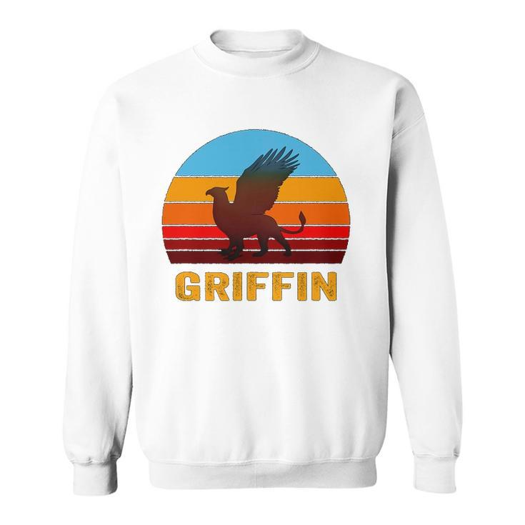 Retro Vintage Style Sunset Griffin Legendary Creature Sweatshirt