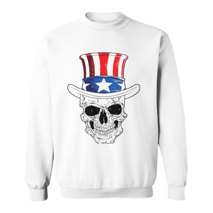 Skull 4Th Of July Uncle Sam American Flag Men Women Sweatshirt