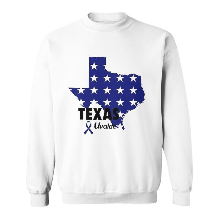 Texas Uvalde Texas Map Pray For Uvalde Uvalde Strong Sweatshirt