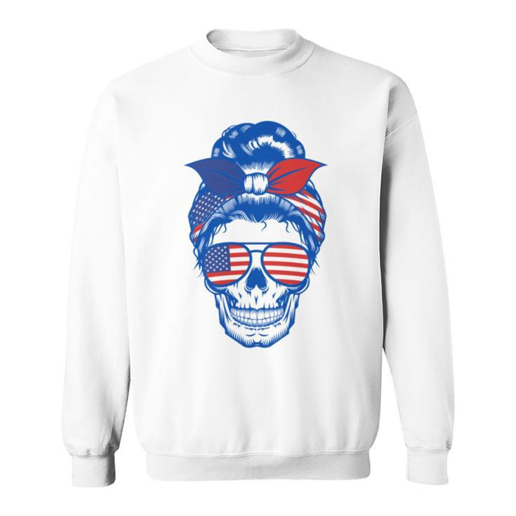 Ultra Maga Red White Blue Skull Sweatshirt