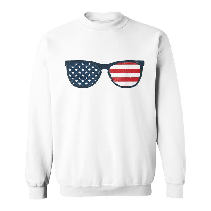 Usa Sunglasses Independence Day Men Women Gift Kids Vintage  Sweatshirt