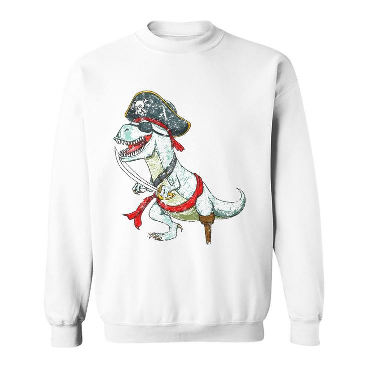 Vintage Pirate Dinosaurrex Funny Tyrannosaurus Halloween  Sweatshirt