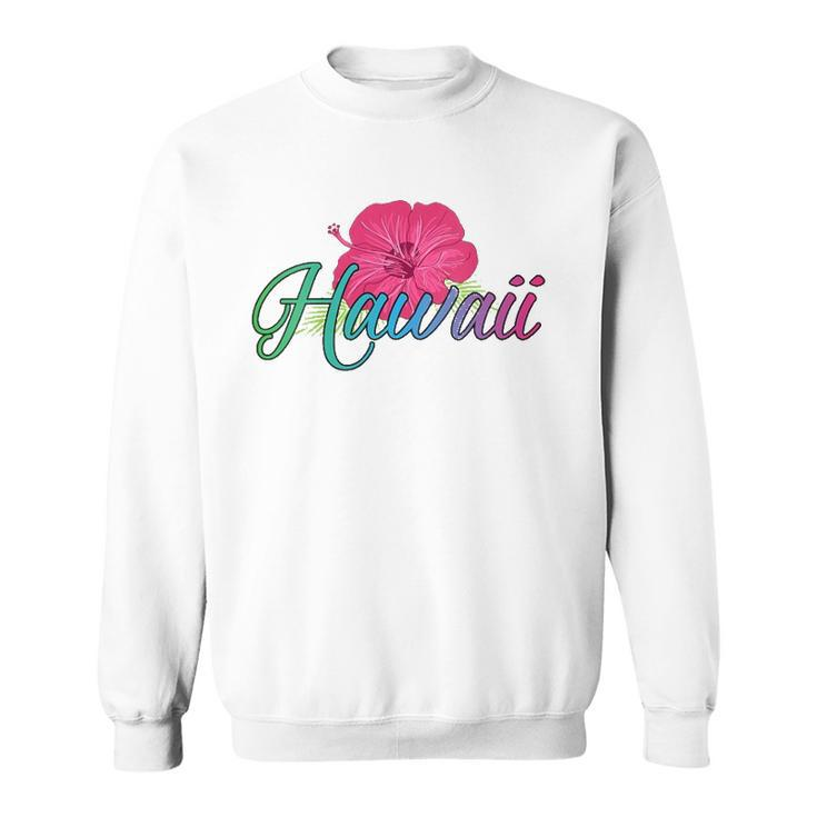 Womens Aloha Hawaii From The Island - Feel The Aloha Flower Spirit  Sweatshirt