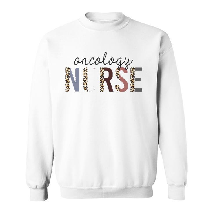 Womens Oncology Nurse Leopard Print Nursing School Women  Sweatshirt