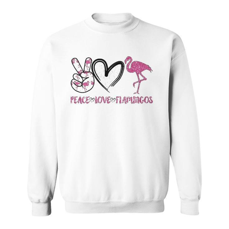 Womens Peace Love Flamingos Funny Flamingo Lover Women Gift Sweatshirt