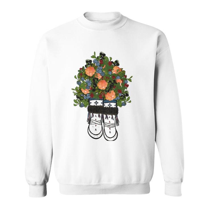 Womens Peach Flower On Boots Lovers Gift Sweatshirt