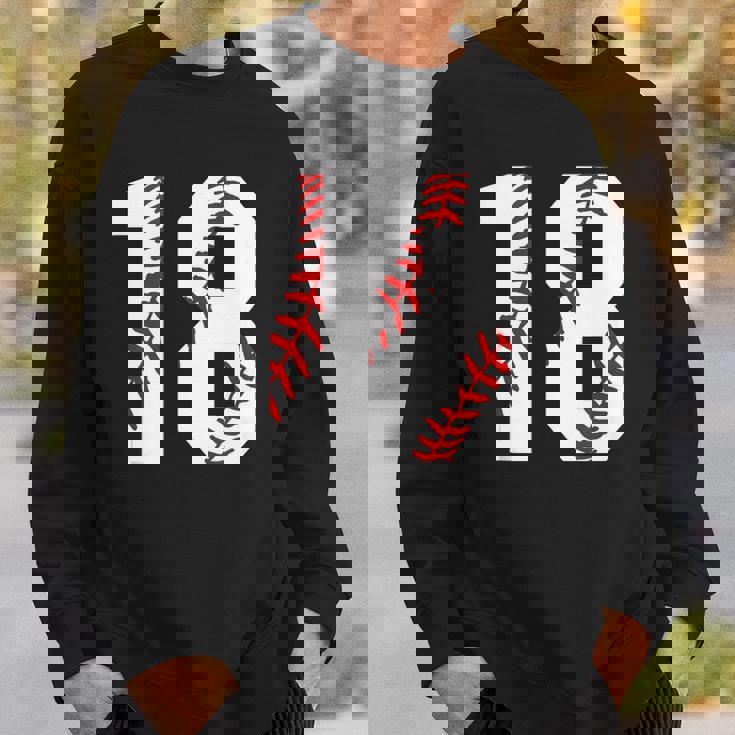18 Baseball Mom Baseball Player Number 18 Sport Lover Sweatshirt Gifts for Him